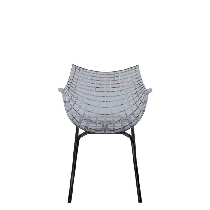 Chaise Meridiana métal — Smoky grey, black