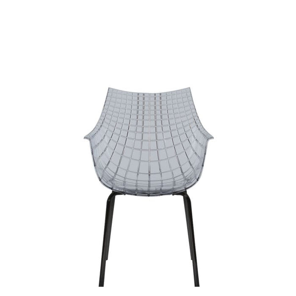 Chaise Meridiana métal — Smoky grey, black