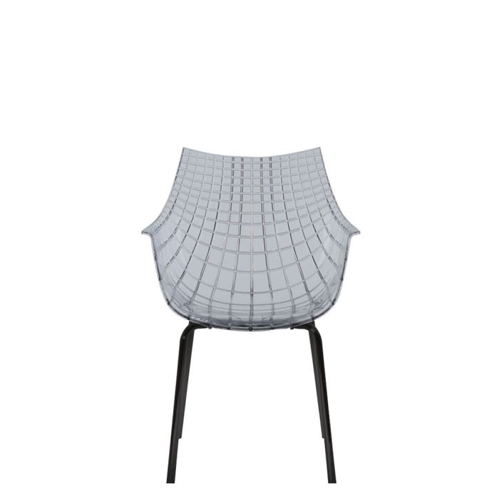 Chaise Meridiana métal — Smoky grey, black