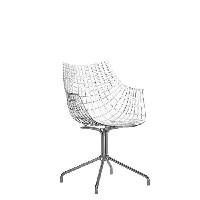 Chaise de bureau Meridiana — Transparent, chrome