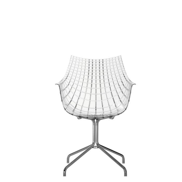 Chaise de bureau Meridiana — Transparent, chrome