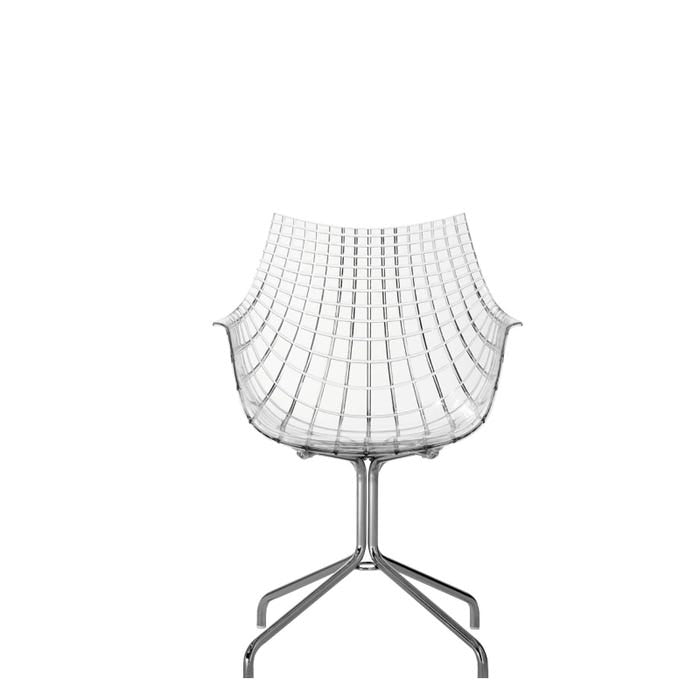 Chaise de bureau Meridiana — Transparent, chrome