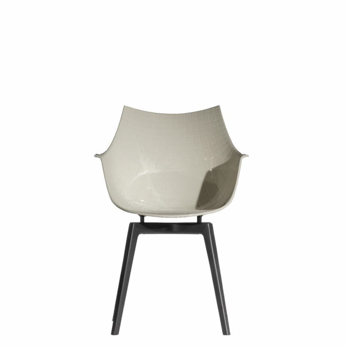 Chaise Meridiana bois — White, charcoal
