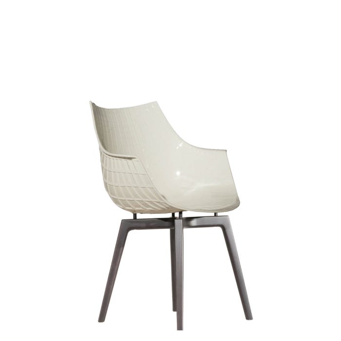 Chaise Meridiana bois — White, charcoal