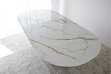 Table à manger Petra — Naturel, blanc, ocre