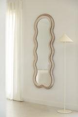 Miroir EVELYN velours beige