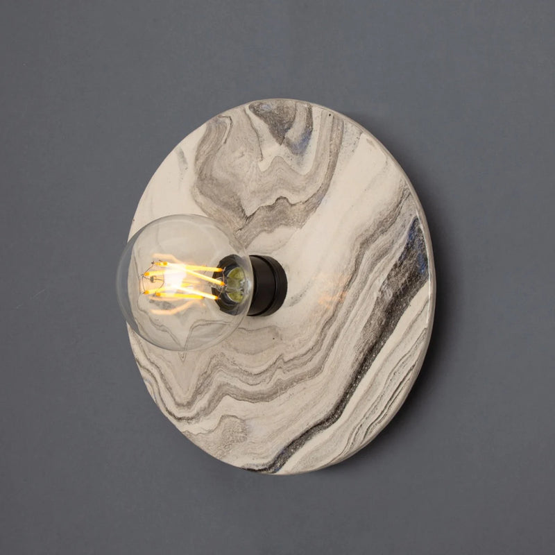 Applique Bog à disque en céramique — Marbrée & Métal noir