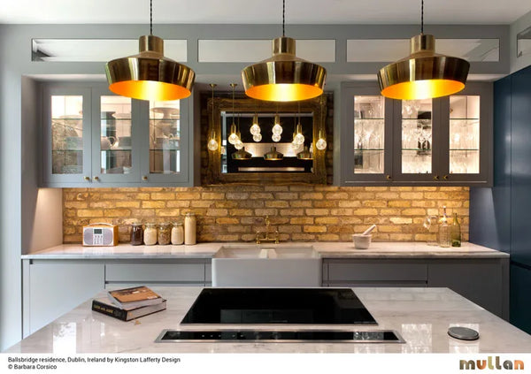 Suspension moderne Elegance - avec accessoires — Laiton poli