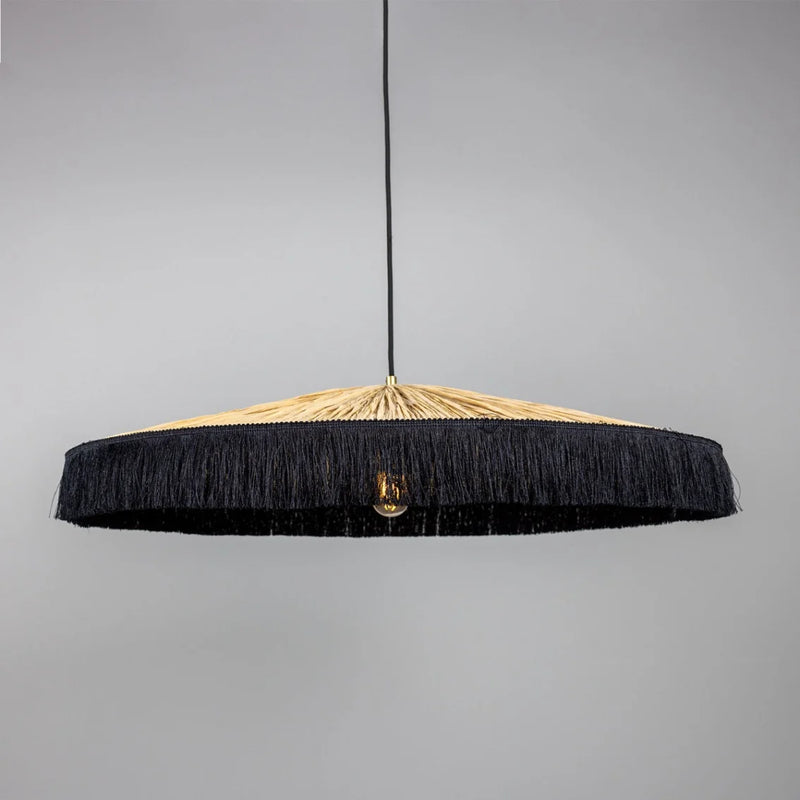 Suspension Syracuse 78cm Raphia — Noir