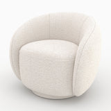 Fauteuil Naya tissu bouclé blanc