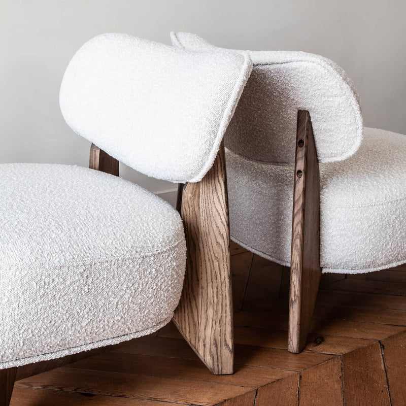 Fauteuil Nicolo Chêne fumé — Tissu bouclé Nata