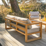 Banquette de jardin NOAH — 3 places en teck massif