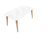 Table Bob 160x90cm — Hêtre teinté & Grès-Cérame + MDF