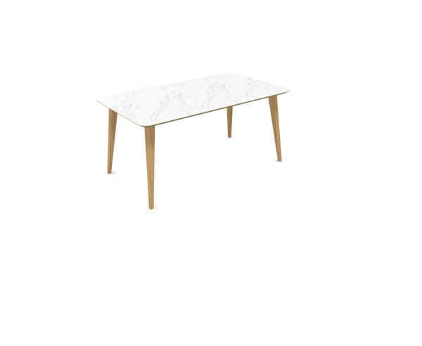 Table Bob 160x90cm — Hêtre teinté & Grès-Cérame + MDF