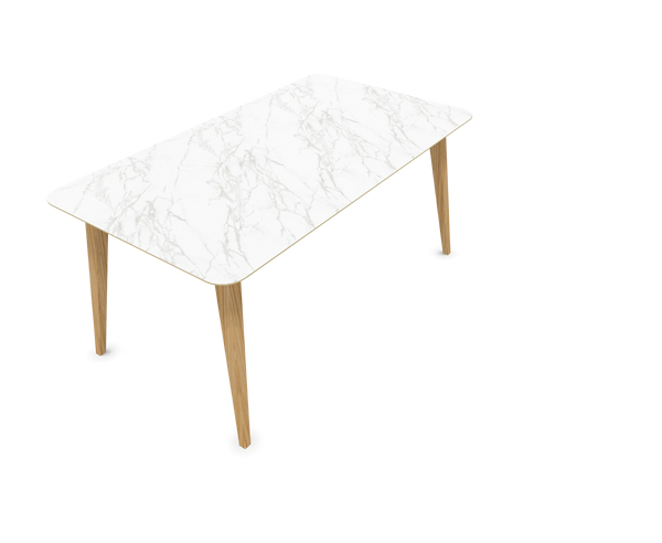 Table Bob 160x90cm — Hêtre teinté & Grès-Cérame + MDF
