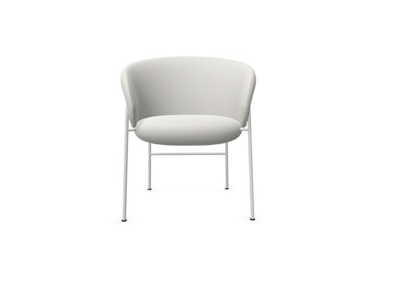 Chaise Ginger - 4 pattes — K Bouclè 01, White, Patins feutre