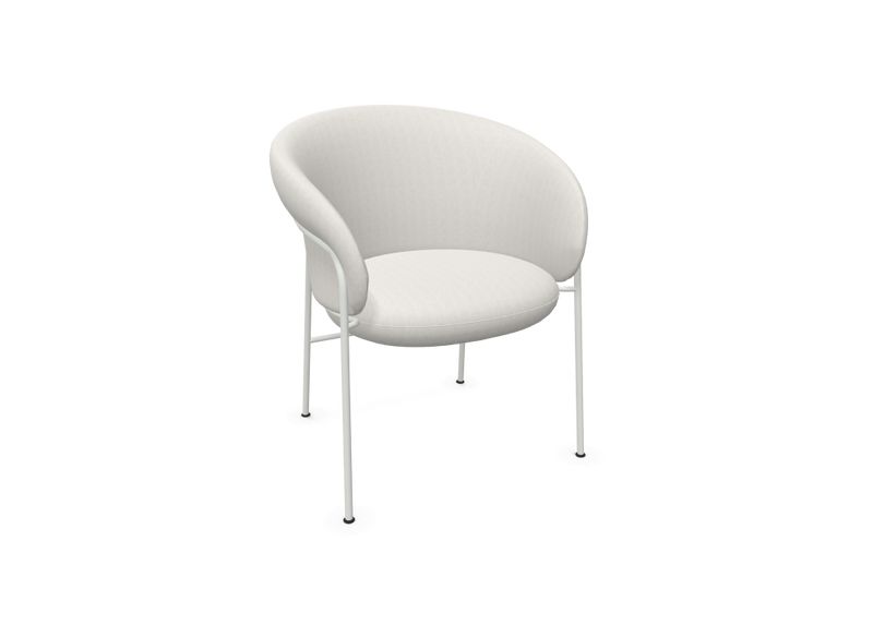 Chaise Ginger - 4 pattes — K Bouclè 01, White, Patins feutre