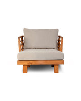 Fauteuil d'extérieur Strauss — Teck & Oléfine Naturel