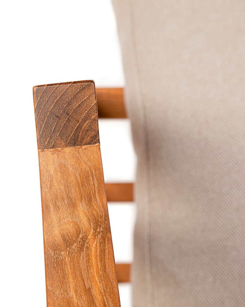 Fauteuil d'extérieur Strauss — Teck & Oléfine Naturel