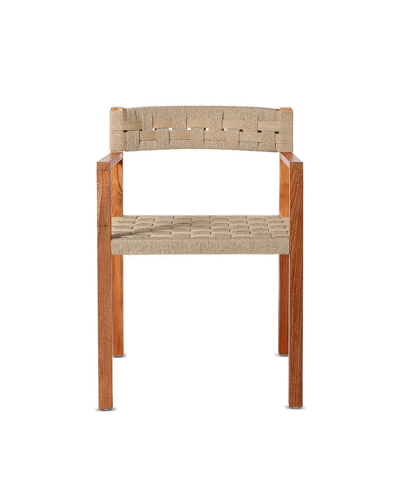 Chaise d'extérieur Cora Naturel — Teck & corde naturel