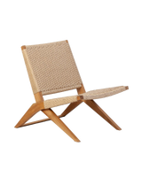 Chaise longue d'extérieur Lawit — Teck naturel