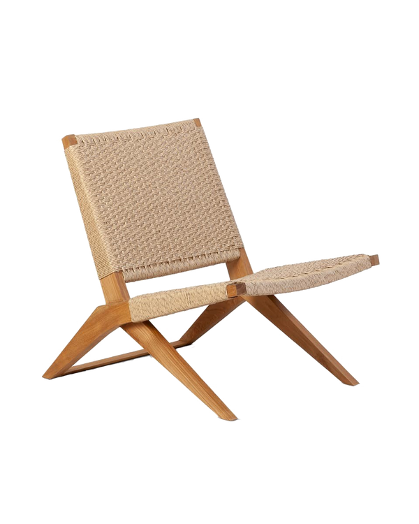 Chaise longue d'extérieur Lawit — Teck naturel