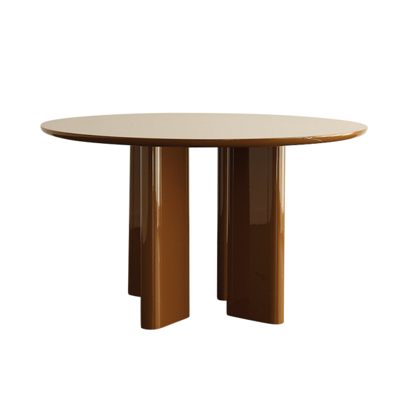 Table de diner JOE ronde — Laqué caramel