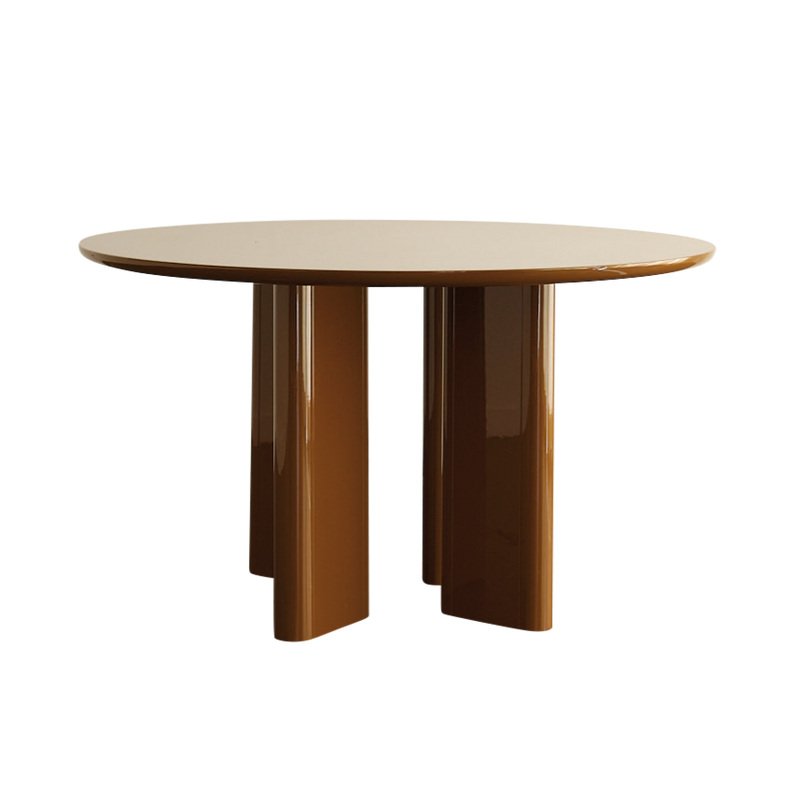 Table de diner JOE ronde — Laqué caramel