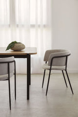 Lot de 2 chaises Nalon Tissu Blanc Cassé