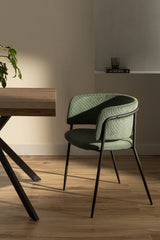 Lot de 2 chaises Nalon Velours Côtelé Vert Kaki