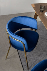 Lot de 2 chaises Nalon Velours Bleu