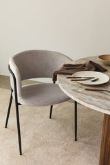 Lot de 2 chaises Nalon Tissu Brun Sable