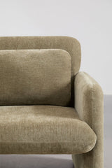 Fauteuil Jeison chenille vert sauge — vue d'ambiance