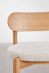 Chaises Bianca chêne naturel bouclé beige crème (lot de 4)