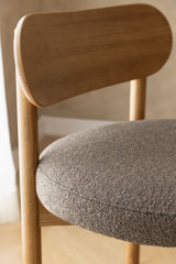 Chaises Bianca chêne naturel bouclé brun blé (lot de 4)