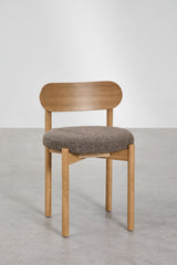 Chaises Bianca chêne naturel bouclé brun blé (lot de 4)