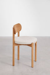 Chaises Bianca chêne naturel bouclé beige crème (lot de 4)