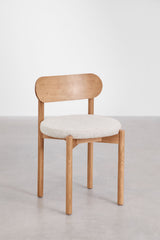 Chaises Bianca chêne naturel bouclé beige crème (lot de 4)
