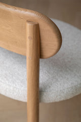 Chaises Bianca chêne naturel bouclé beige crème (lot de 4)