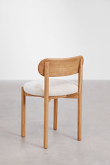 Chaises Bianca chêne naturel bouclé beige crème (lot de 4)