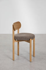 Chaises Bianca chêne naturel bouclé brun blé (lot de 4)