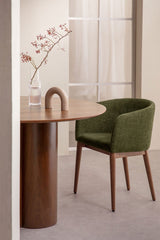 Chaises Bunia - Bois Foncé / Chenille Vert Sauge