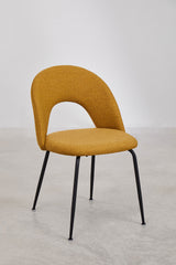 Chaises Glorys - Noir / Tissu Moutarde