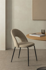 Chaises Glorys - Noir / Tissu Beige