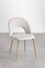 Chaises Glorys - Doré / Velours Beige Crème