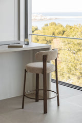Tabouret Jolie Pack de 4 - Marron Bois Foncé / Chenille Brun Blé / H65