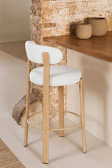 Tabouret Jolie Pack de 4 - Marron Bois / Chenille Beige Crème / H75
