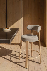 Tabouret Jolie Pack de 4 - Marron Bois / Chenille Brun Blé / H65