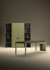Bureau Glider 200x100cm — Blanc & Chêne naturel