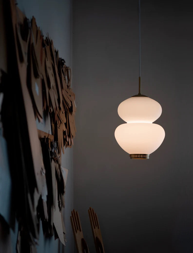 Suspension Peanut — Blanc & Laiton